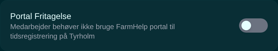 Kortet Portal Fritagelse, slået fra