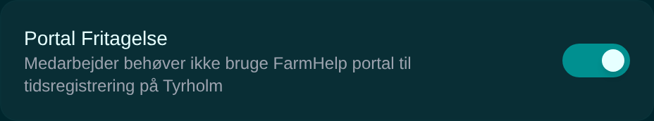 Kortet Portal Fritagelse, slået til