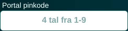 Feltet Portal pinkode på profilsiden med teksten 4 tal fra 1-9