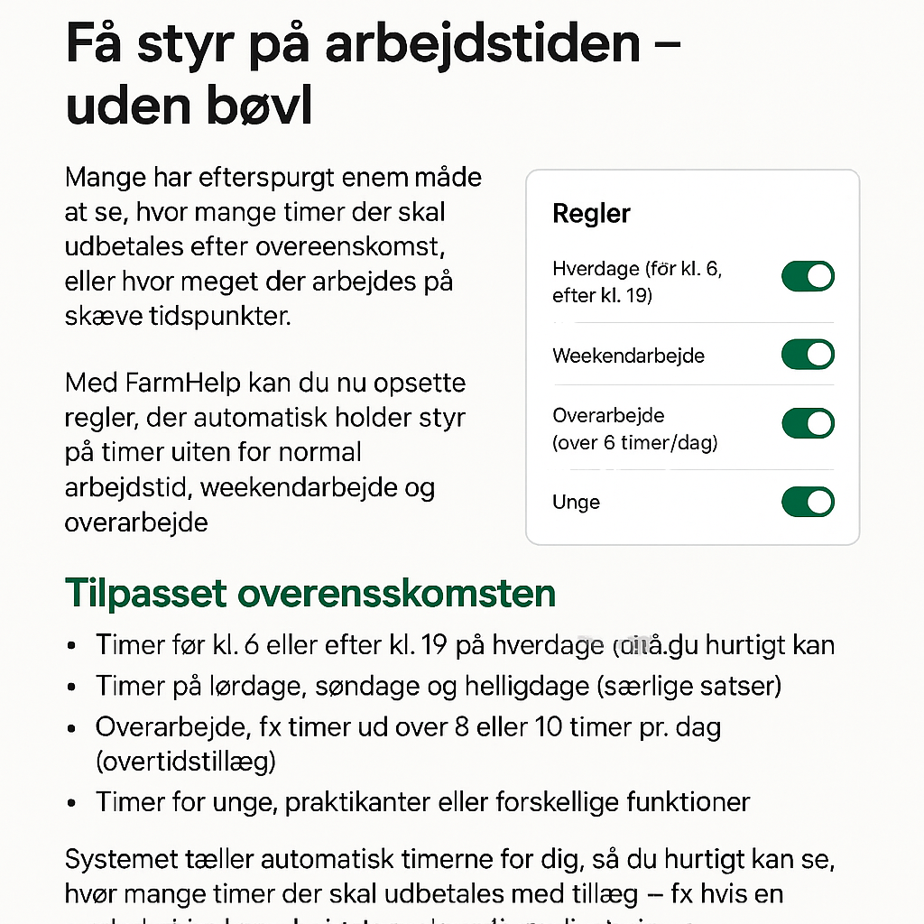 Read more about the article Smarte arbejdstimer med regler – nem overenskomst beregning